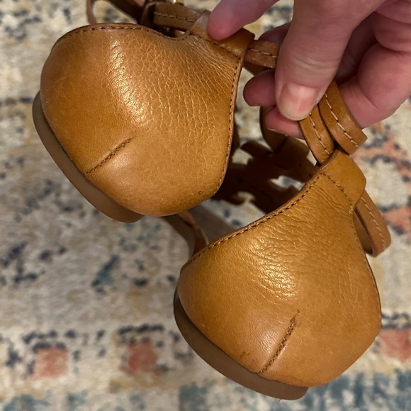 Tory Burch Phoebe leather sandal camel tan brown, size 12 - Picture 7 of 13